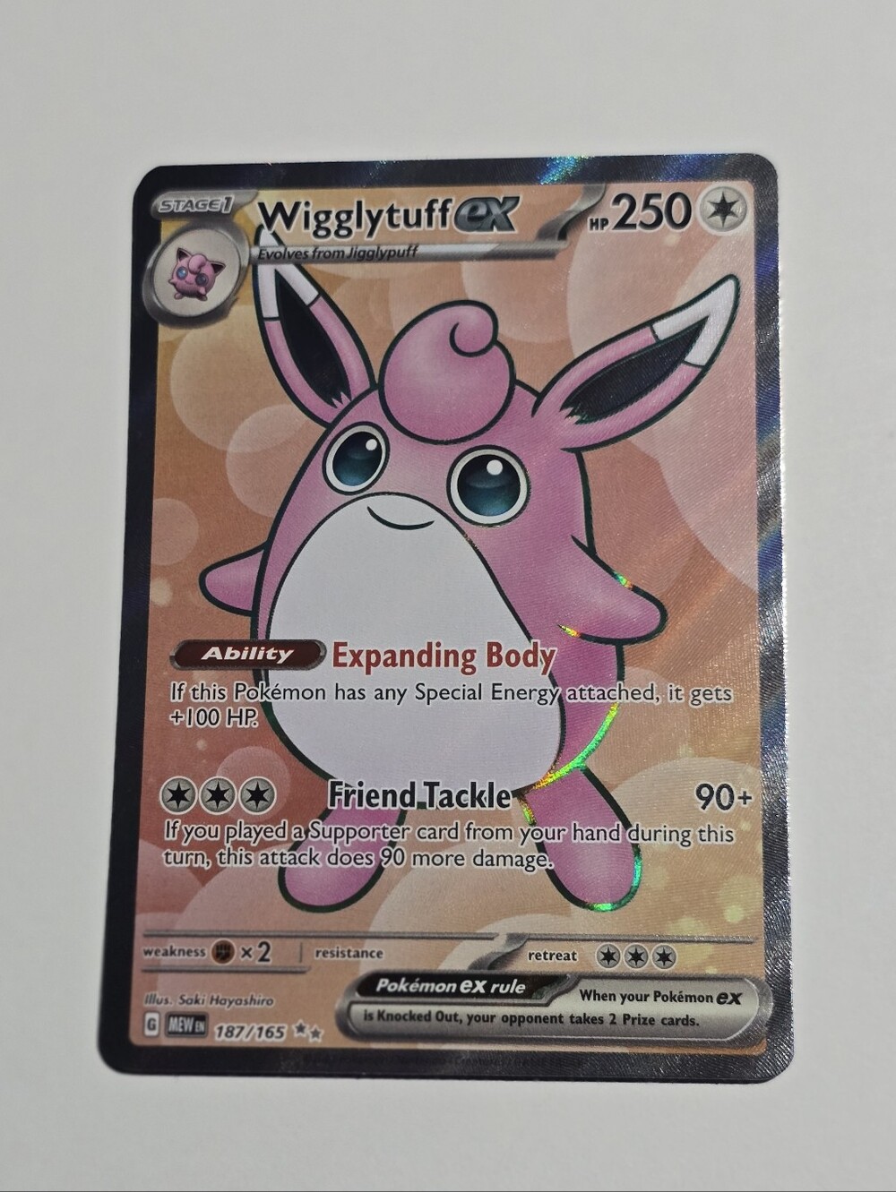 Pokemon Wigglytuff ex 187/165 Ultra Rare Full Art Pokemon Scarlet & Violet 151